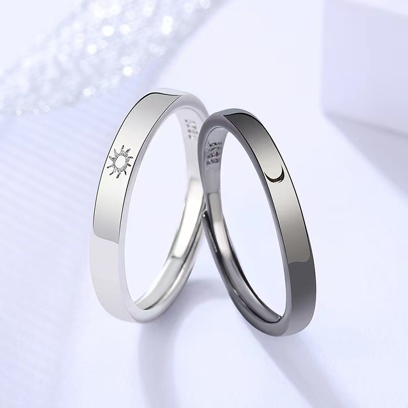 Nhẫn Hình Mặt Trăng/Ngôi Sao/Mặt Trăng Thời Trang Hàn Quốc Cho Nam Nữ