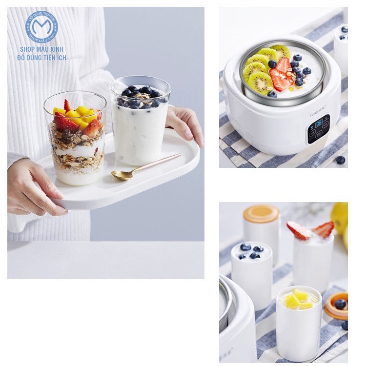 Máy Làm Sữa Chua Lock & Lock Yogurt Maker 1L, 220V, 50Hz, 15W - Màu trắng EJY211 – Hàng Chính Hãng SHOPMAUXINH