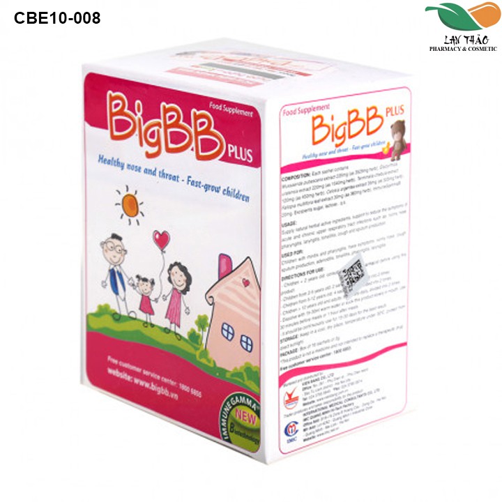 [Chính Hãng] BIGBB PLUS Hộp 16 Gói làm giảm triệu chứng viêm đường hô hấp trên cho bé