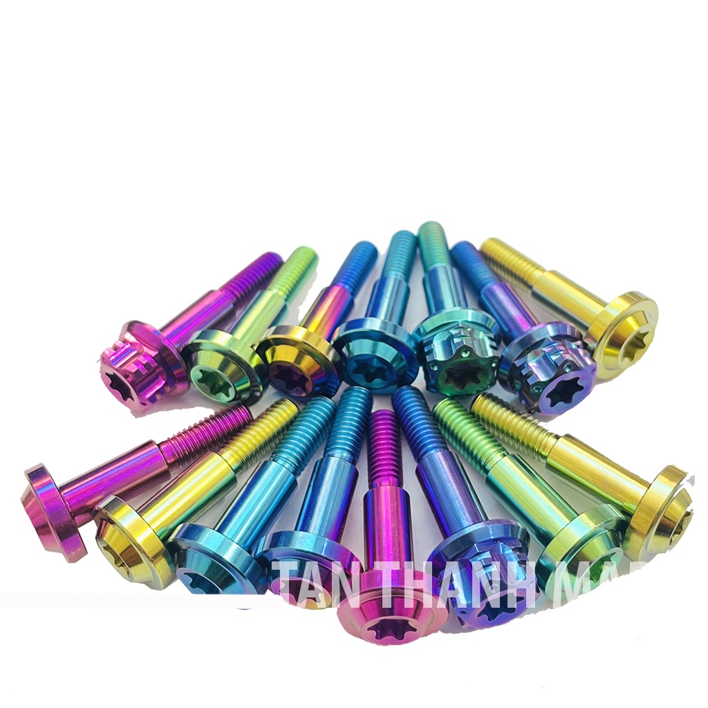 Ốc Titan Gr5 Gắn Tay Thắng Zin Xe Số Xe Côn Màu Điện Phân cao Cấp Mẫu Đầu Dù,Đầu Probolt PTTT