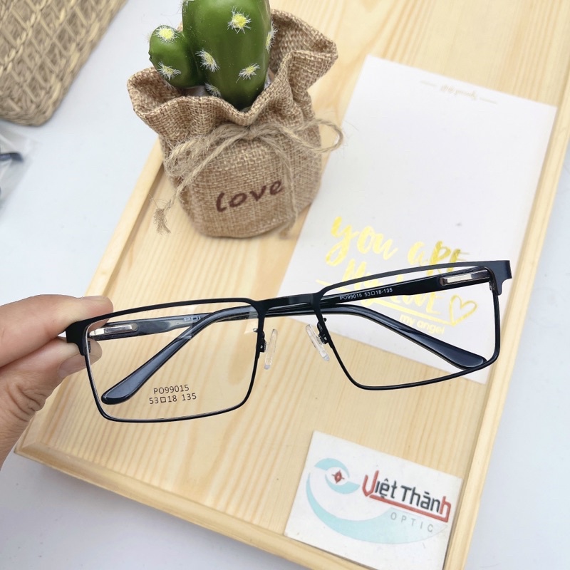 HCM mắt kính cận gọng kim loại vuông có lò xo kim loại FULL VIỀN nhiều hãng G9915