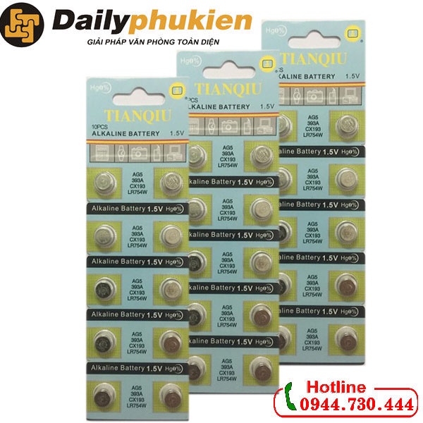 Pin AG5, 393A, CX193, LR754W 1 vỉ dailyphukien