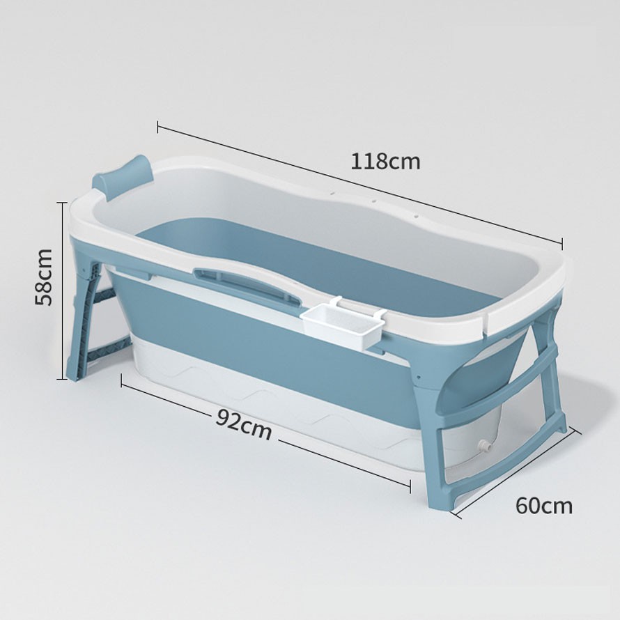 Bồn Tắm Gấp Gọn Cho Gia Đình Size Lớn - Bồn Tắm Silicon Cao Cấp tặng kèm nắp giữ nhiệt