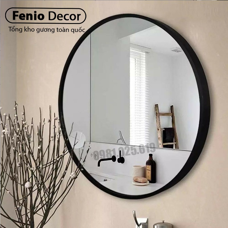 Gương soi nhà tắm [FENIO DECOR] Gương soi nhà vệ sinh cao cấp - Đường kính 50cm