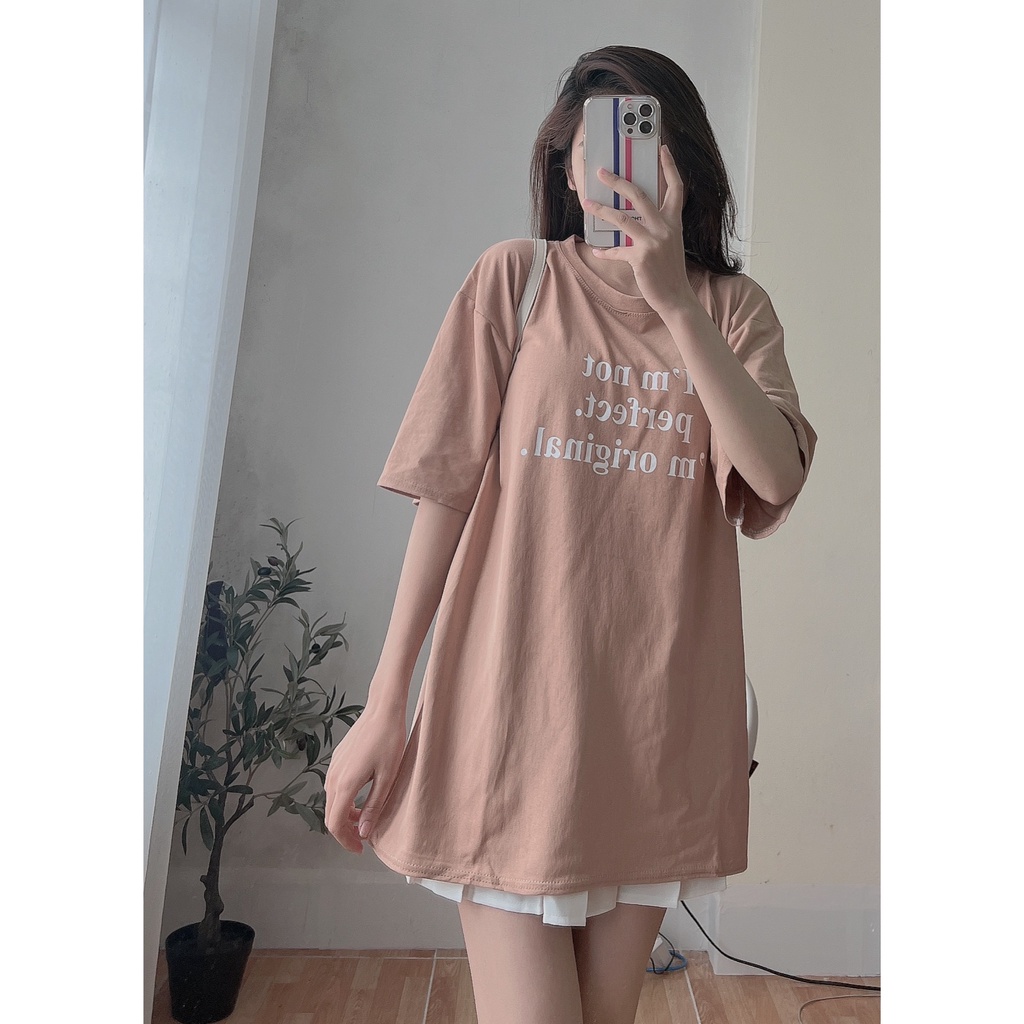 Áo Thun Im Not Perfect 3158 PEONYB Unisex [FREESHIP] Phông form rộng tay lỡ in chữ vintage, hssv đẹp cá tính Ulzzang