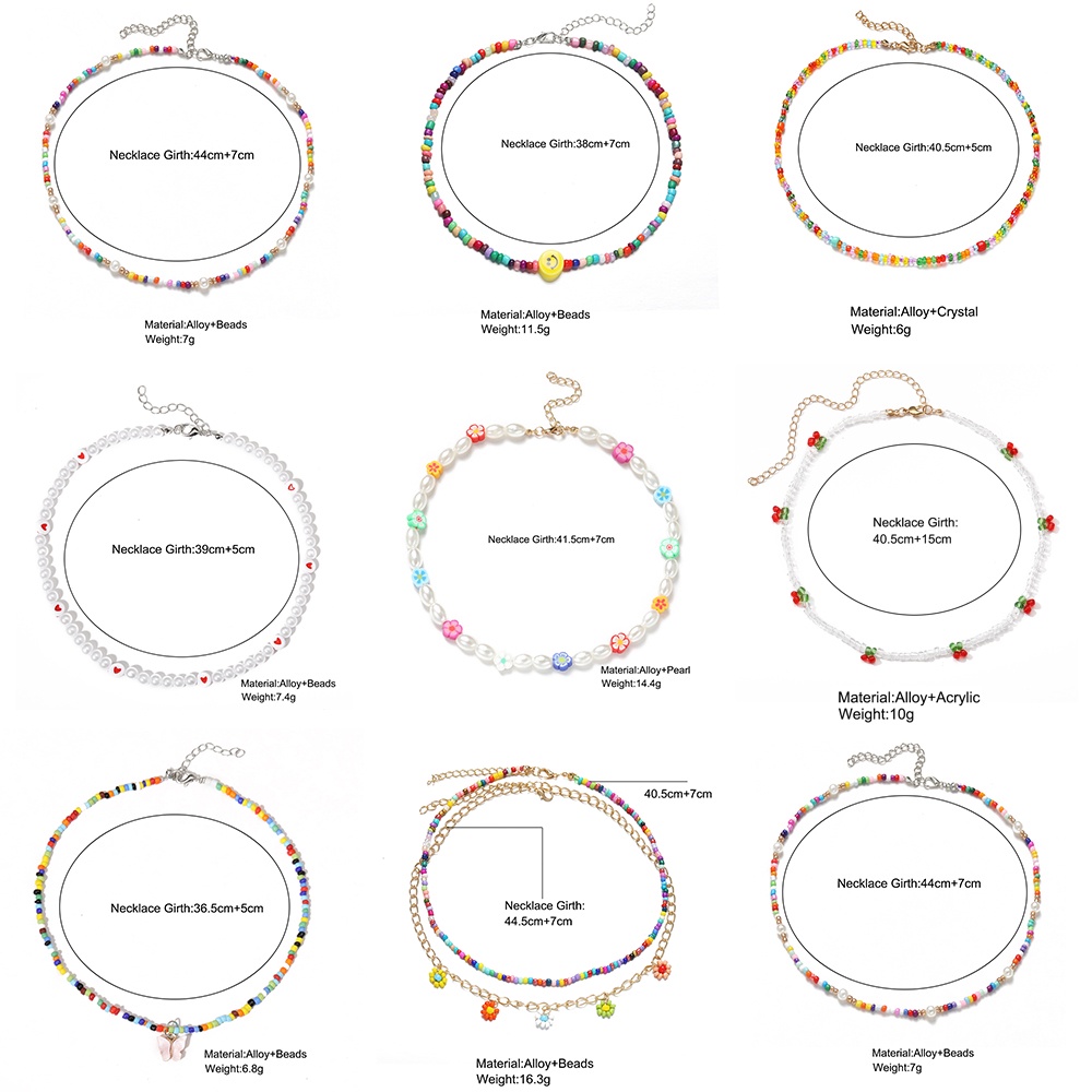 vòng cổ Mặt Hoa Đính Hạt Ngọc Trai Nhiều Màu Thời Trang Bohemia Cho Nữ