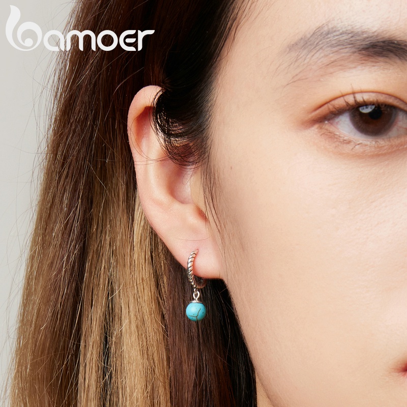 BAMOER 1 Cặp Bông Tai Bạc 925 Thời Trang Cho Nữ