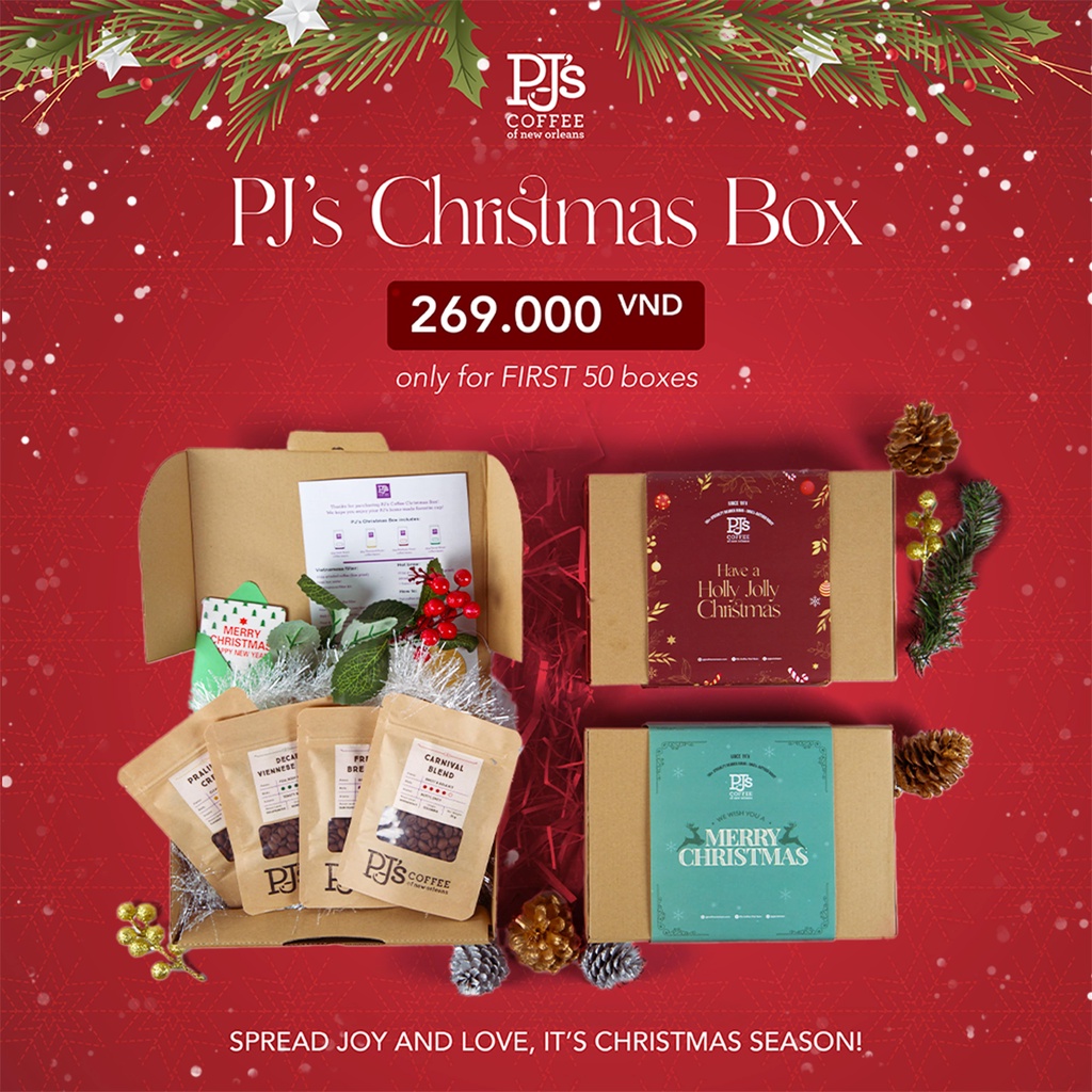 Bộ Quà Tặng Christmas Gift Box Cà Phê Arabica PJ's Coffee - 140g | BigBuy360 - bigbuy360.vn