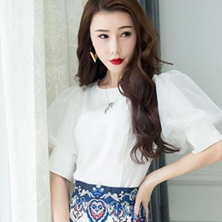 Áo Sơ Mi Tay Lửng Phối Voan Kiếng - A11117080