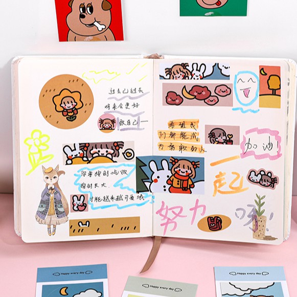 Sticker Hình Dán Sổ Trang Trí Bé Gái RF