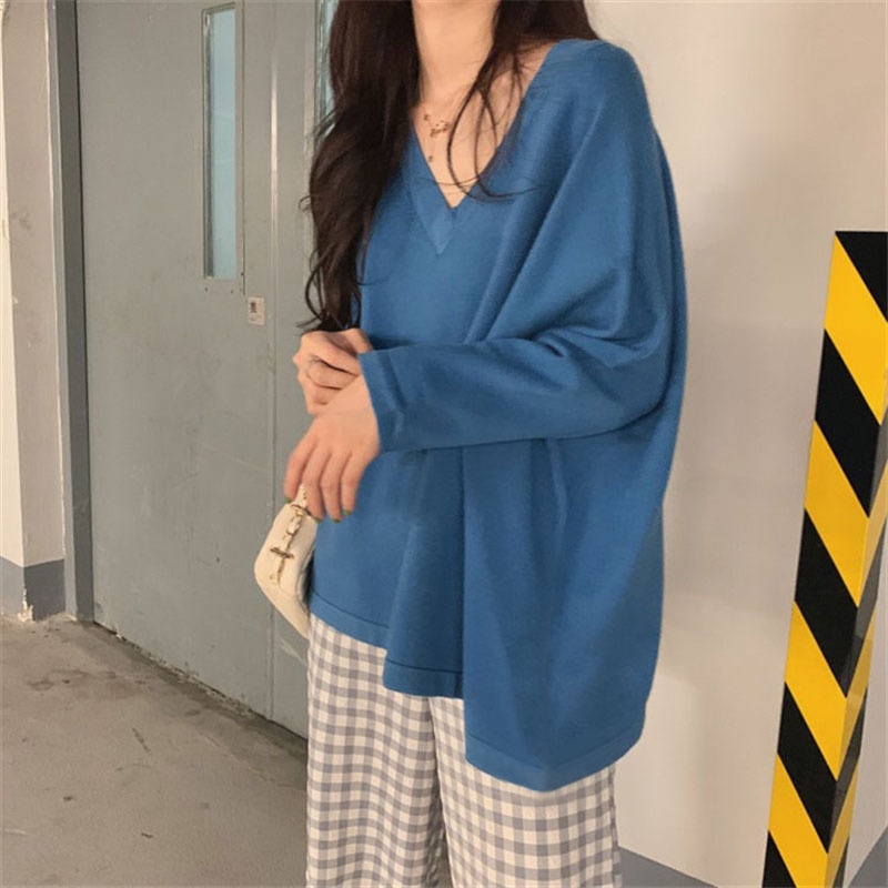 Jiashuchengv Áo Thun Nữ Tay Dài Dáng Rộng Phong Cách Hàn Quốc Dễ Phối Đồ
