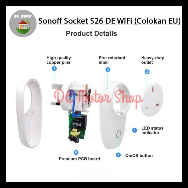 Ổ Cắm Thông Minh Sonoff S20 Eu Kết Nối Wifi S26