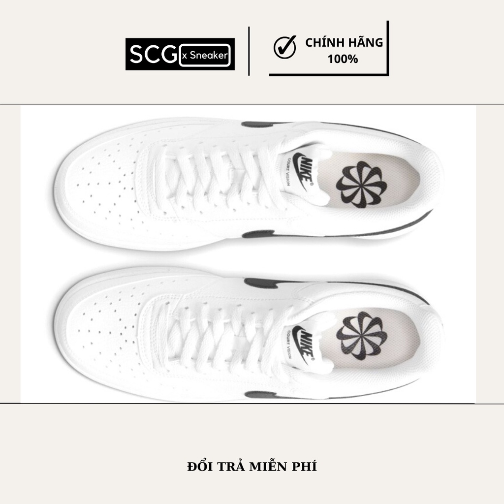 Giày thể thao nam, sneaker nam, NIke Court Vision Low- màu trắng đen, DH2987-101, Hàng Chính Hãng, SCGxsneaker