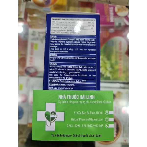 🔱   Alaska Omega 3 tăng cường thị lực - Lọ 100 viên