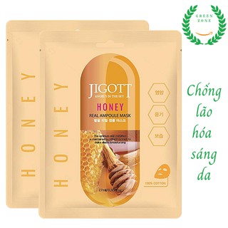 Mặt Nạ Dưỡng Da Hàn Quốc Jigott Real Ampoule Mật Ong, Mặt Nạ Dưỡng Trắng Da, Cấp Ẩm 27ml