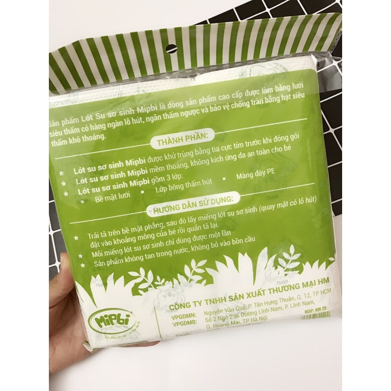 Tấm Lót Phân Su xu gói 30c Sơ Sinh Cao Cấp MIPBI An Toàn Cho Bé