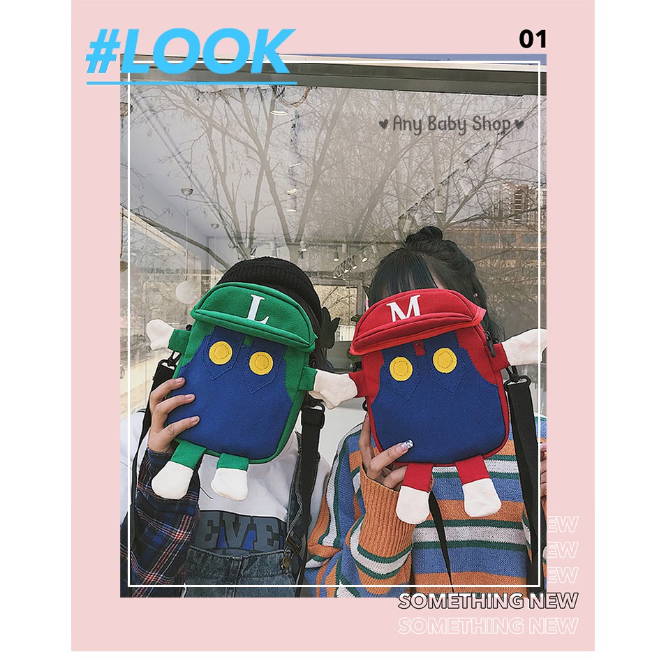 Túi đeo đi chơi ,đi Tết hình anh em nhà Super Mario cho cả người lớn và trẻ em với 2 màu cực xinh ( hàng có sẵn) ❣❣