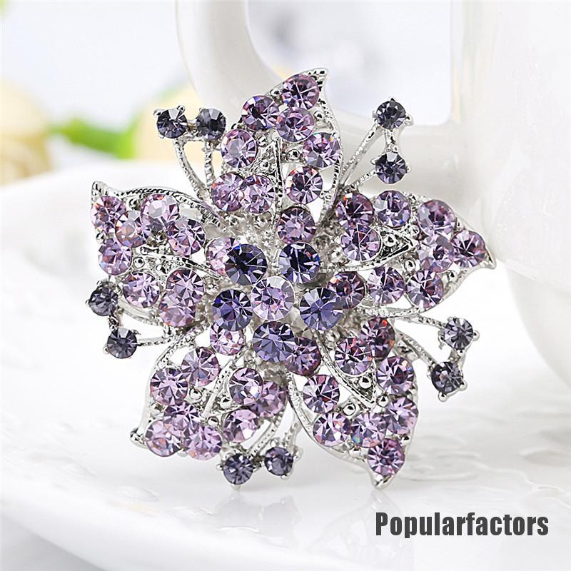 Ghim Cài Áo Hình Bông Hoa Đính Đá Nhân Tạo Thời Trang