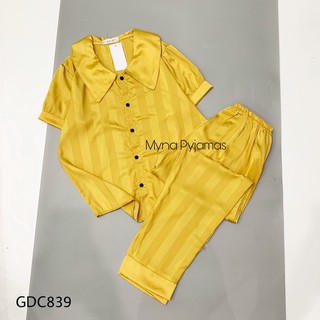 Bộ pijama lụa gấm tay coocjcao cấp, có size