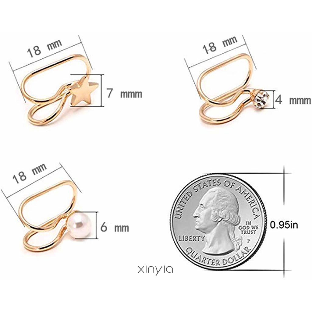 Bông Tai Hình Mặt Trăng Đính Đá Phong Cách Hàn Quốc Cho Nữ