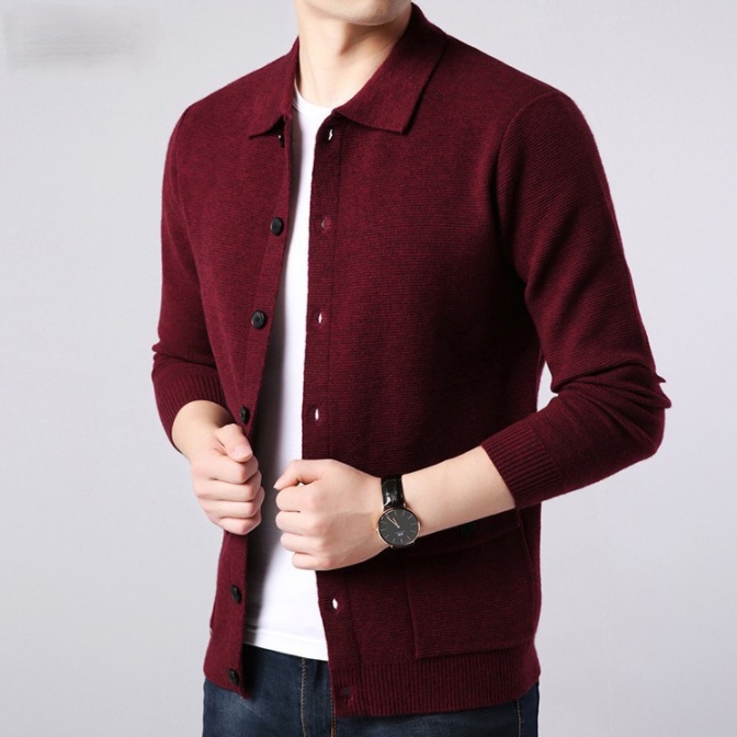 Áo Khoác Sweater Dày Dặn Tay Dài Phong Cách Doanh Nhân Cho Nam
