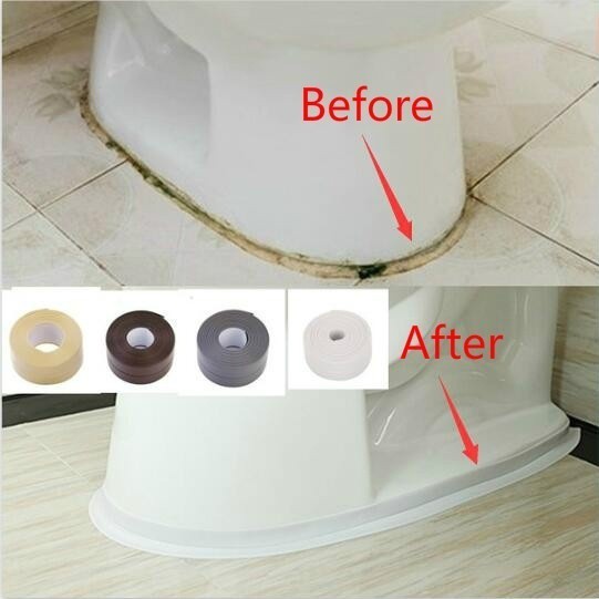 [Màu Trắng Trơn Không Hoa Văn] Băng Dính Dán Viền Bồn Rửa Chén Nhà Tắm Chống Thấm Nước 1m / 3.2m