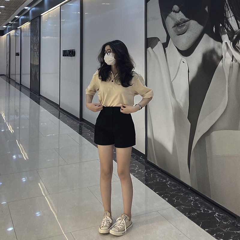 ÁO POLO CÁ SẤU FORM RỘNG IN NỔI LOGO PREMIUM MÀU TAN - SAMIÉ - ÁO CÓ CỔ UNISEX MÀU TAN
