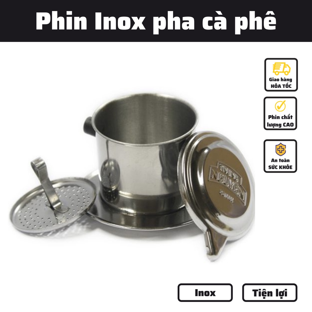 Phin pha cà phê Inox cao cấp cafe rang xay phin nhôm trung nguyên giữ nguyên hương vị đậm đà phin Việt Nam