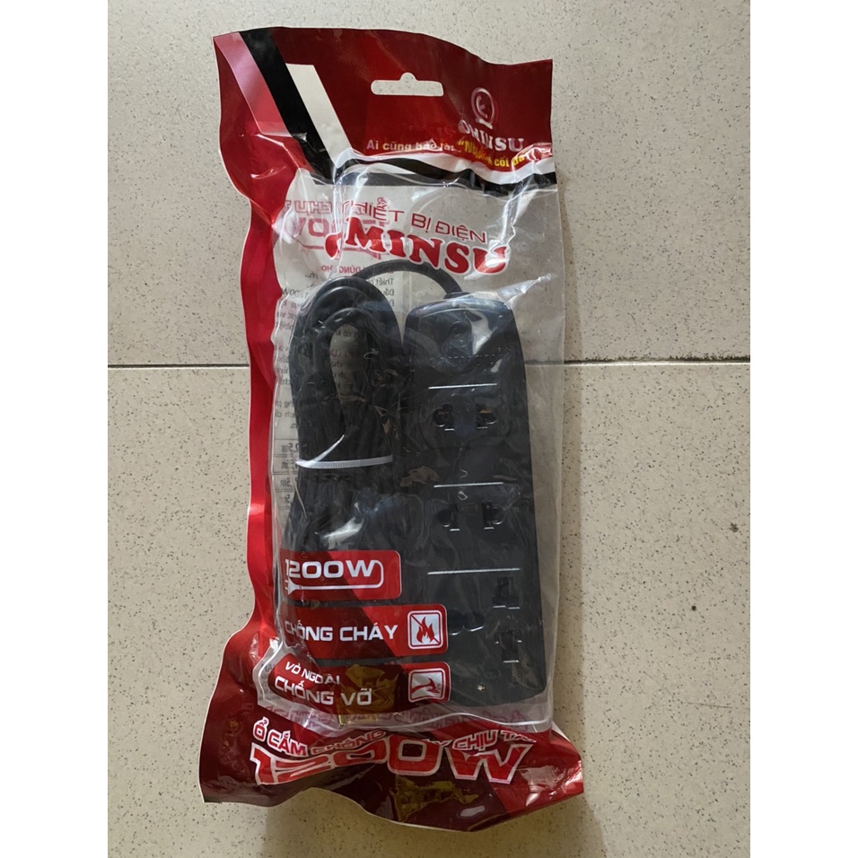 Ổ cắm điện liền dây OMINSU - SOPOKA hàng chính hãng dây 3m,5m, CHỊU TẢI 1200W