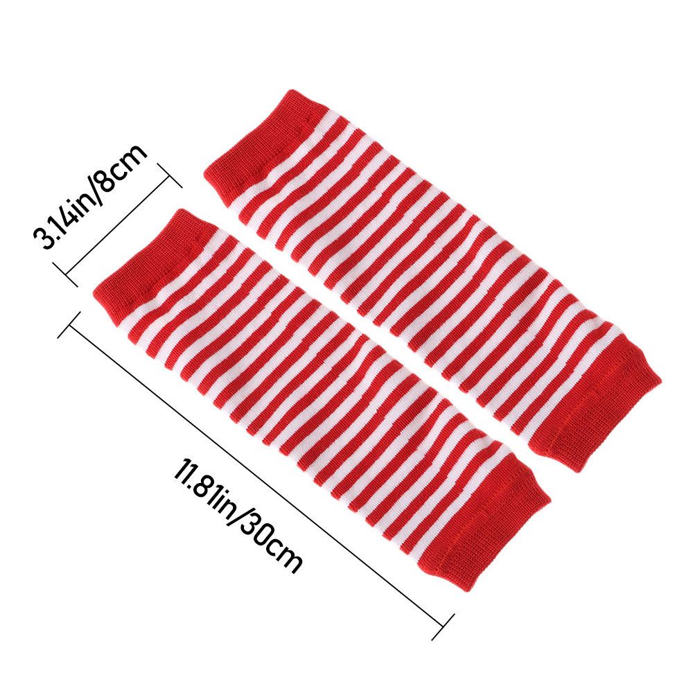 Bao Tay Cotton Dệt Kim Hở Ngón Họa Tiết Kẻ Sọc Cho Nữ Mihan1