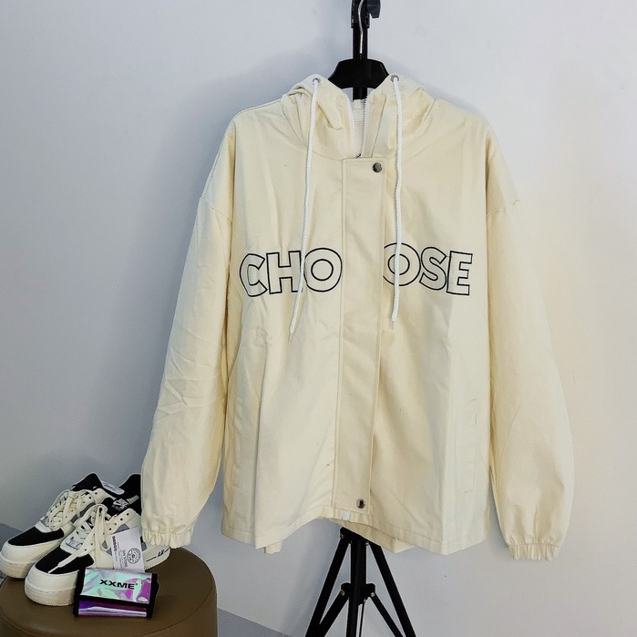 Áo khoác dù nam nữ choose , áo khoác gió local brand unisex , jacket form rộng size us cổ cao zip 2 lớp - Gin store