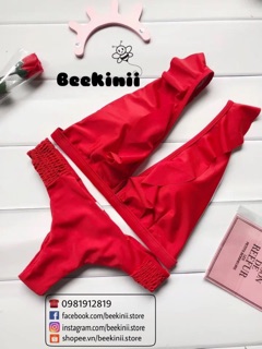 Bikini 2 mảnh áo bèo đỏ