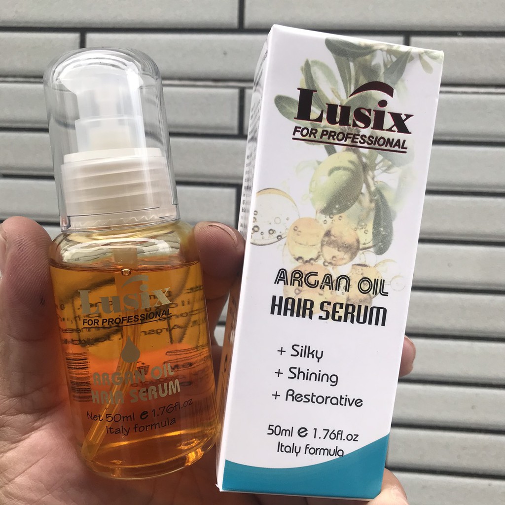 Tinh dầu dưỡng bóng phục hồi tóc hư tổn Argan Oil Lusix 50ml