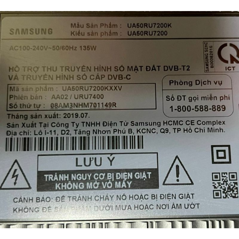 Bo mạch 50RU7200, UA50RU7200K