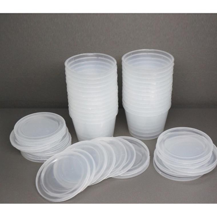 50 Hộp nhựa có nắp làm Caramen, sữa chua loại dày - Hàng Việt Nam chất lượng cao size 1