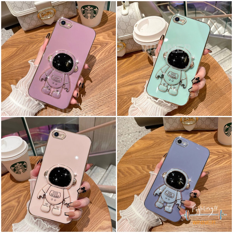 Ốp lưng iPhone 6s plus 6s 6 6plus 7 7plus 8 8 plus Ốp Điện Thoại Tpu In Hình Phi Hành Gia Kèm Giá Đỡ Cho YHY