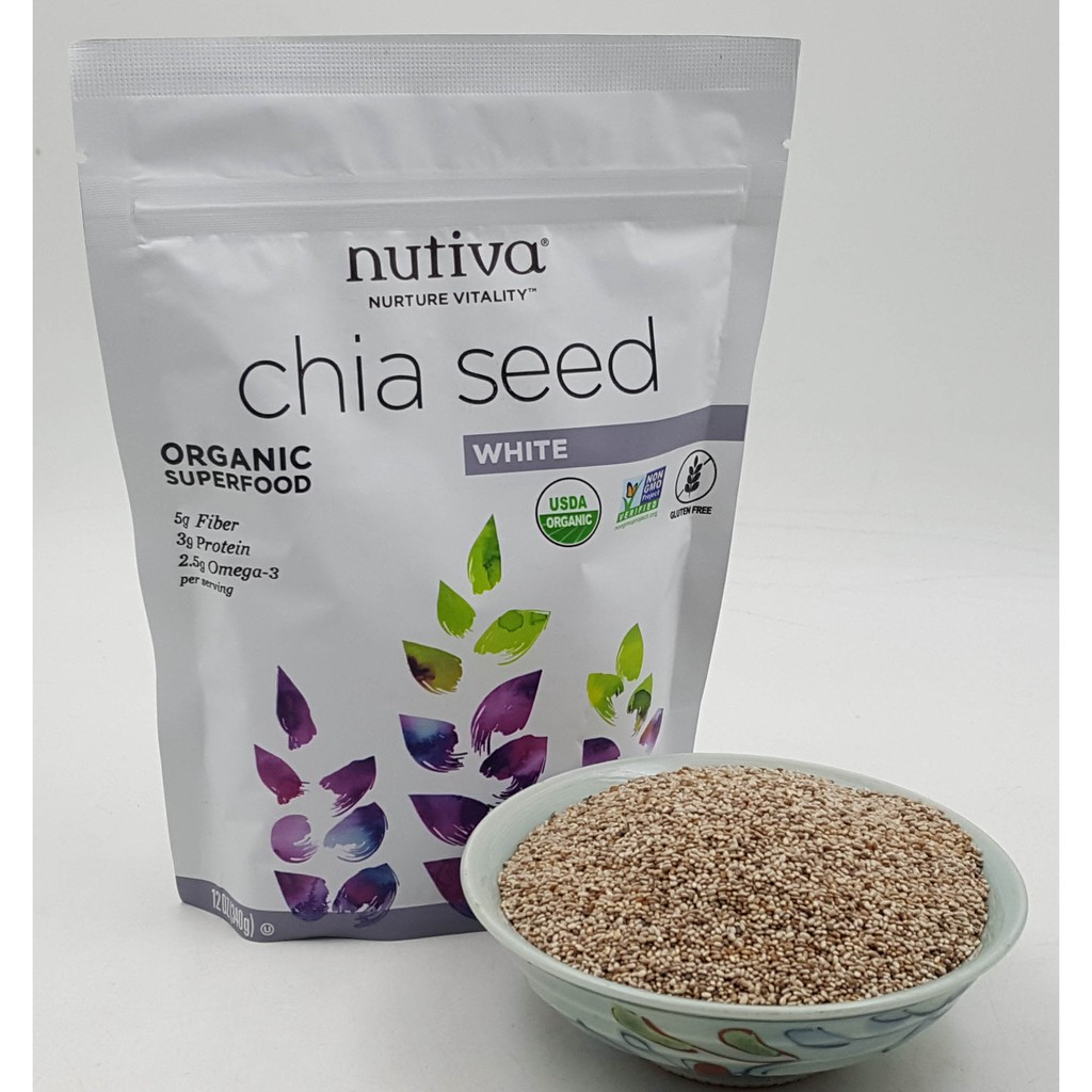 Hạt Chia trắng hữu cơ Nutiva Organic White Chia Seeds 340g