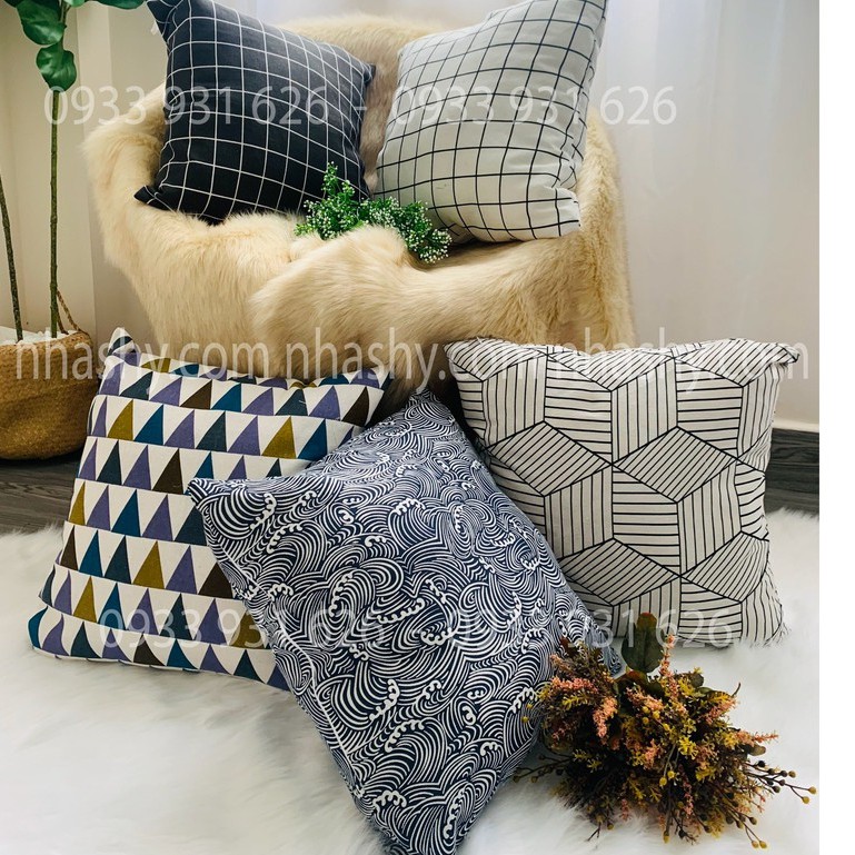 GỐI SOFA TRANG TRÍ - GỐI TỰA LƯNG CANVAS ( SIZE 45X45CM ) - CÓ VIDEO ẢNH THẬT