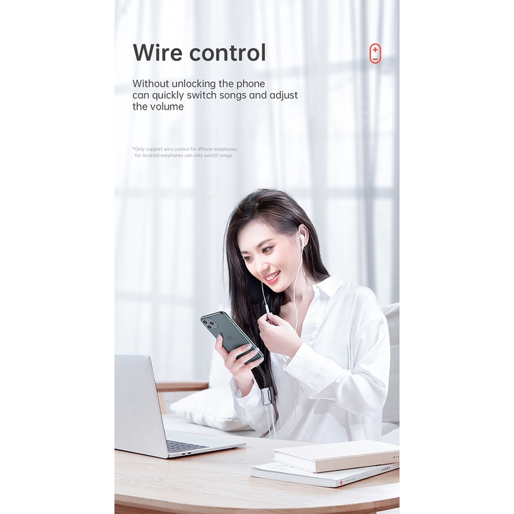 Mcdodo bộ chuyển đổi Dây Cáp Âm Thanh Aux Jack Cáp sạc 3.5mm fro ĐT táo CA-634