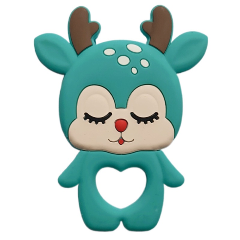 Wmmb Dụng Cụ Gặm Nướu Bằng Silicon Không BPA Hình Cú Hươu Cao Cổ Voi Hoạt Hình Cho Bé M