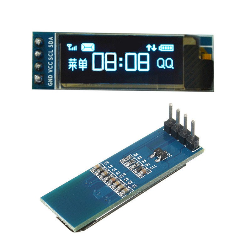 1 Mô Đun Hiển Thị Màn Hình OLED 0.91in IIC 0.91in OLED Trắng / Xanh Dương OLED 128X32 LCD LED SSD1306