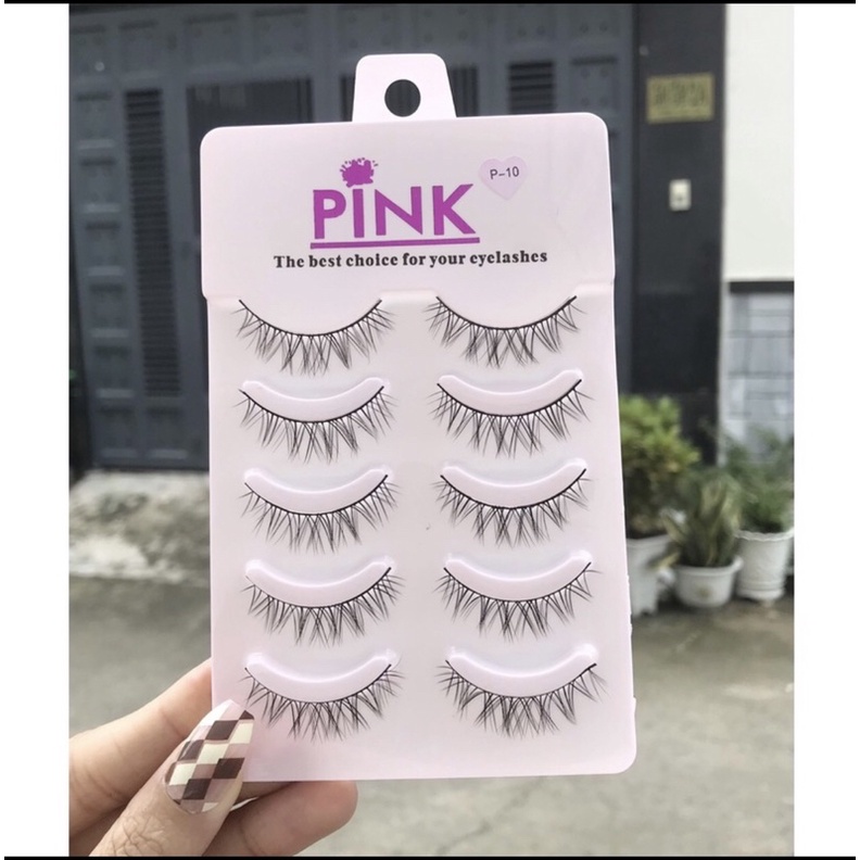 LÔNG MI Giả Pink hộp hồng 5 cặp cao cấp