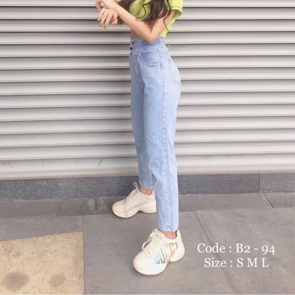 Quần jean nữ baggy King168, quần nữ co dãn nhẹ mẫu THU48