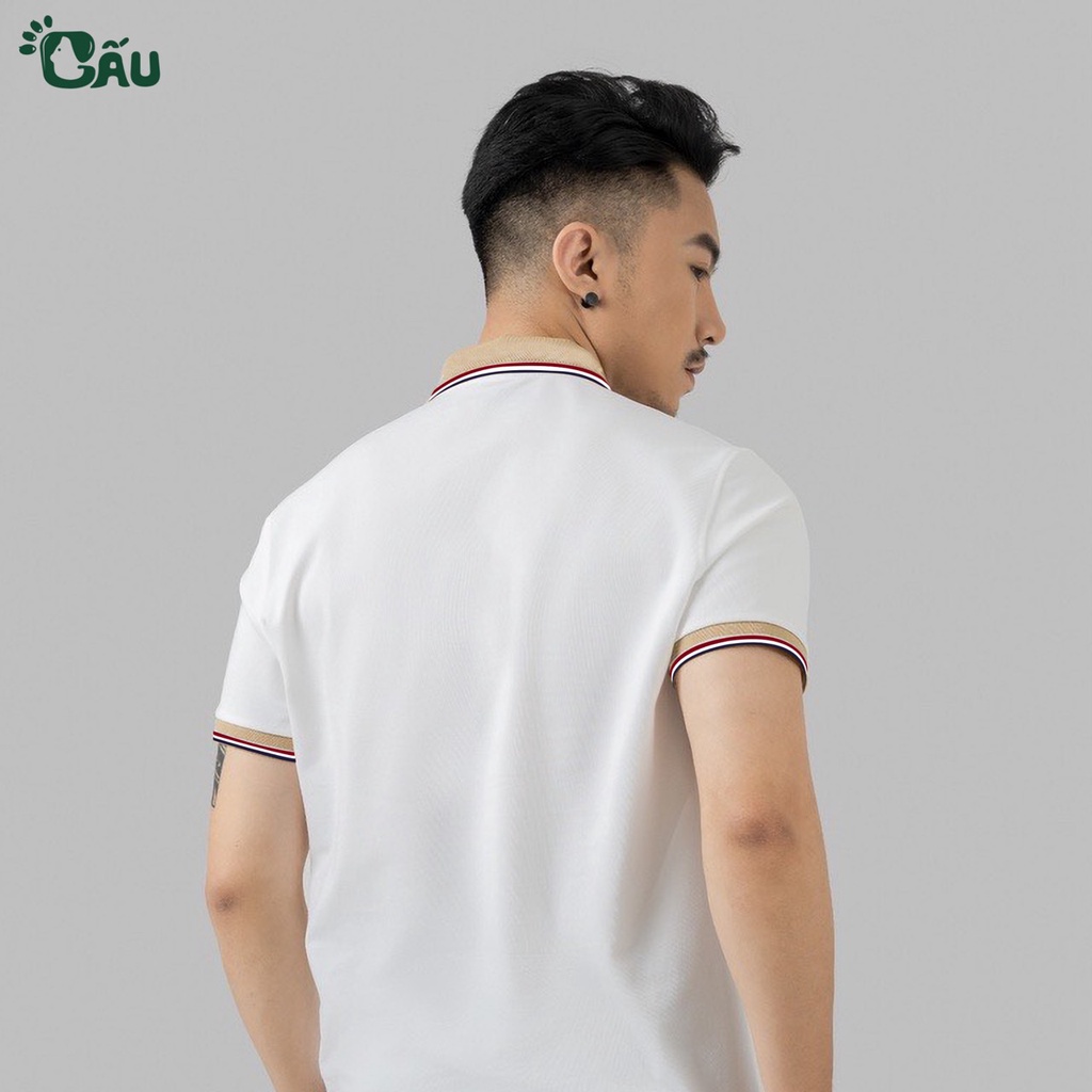 Áo thun Polo GẤU 194 Trơn Unisex vải cá sấu Poly co dãn 4 chiều dày dặn form gerular fit - PL Vết Chân