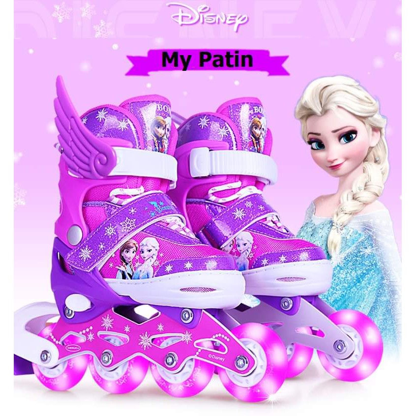Giày Trượt Patin Nữ Hoàng Băng Giá Elsa kèm bảo hộ, túi đựng giày