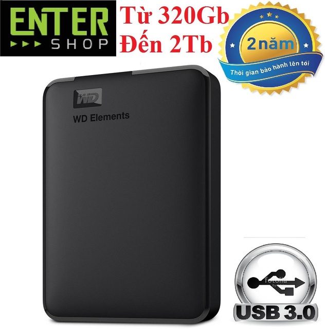 Ổ cứng di động WD Elements 2Tb Đến 320Gb Usb 3.0