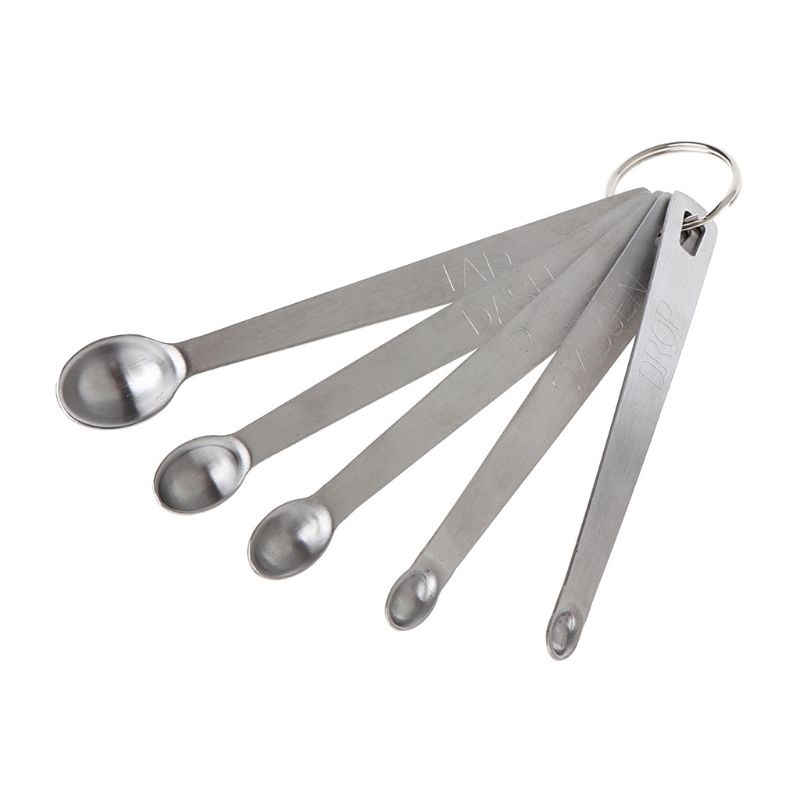 Bộ 5 Muỗng Đo Lường Bằng Thép Không Gỉ Tiện Dụng Cho Nhà Bếp