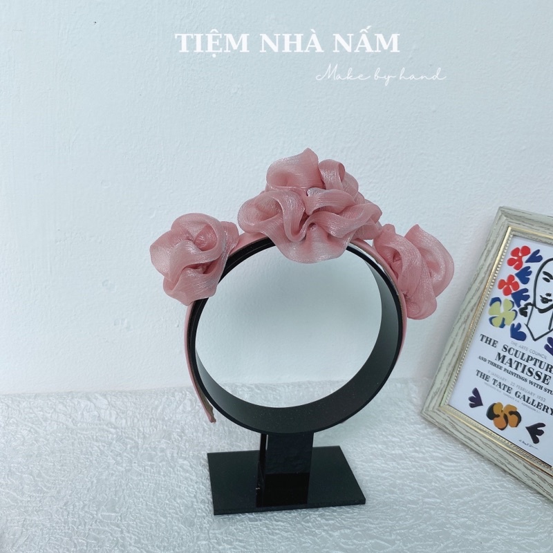 CÀI TÓC ĐÍNH HOA NHÚN THIẾT KẾ XINH XẮN - [ Nhà Nấm handmade ]