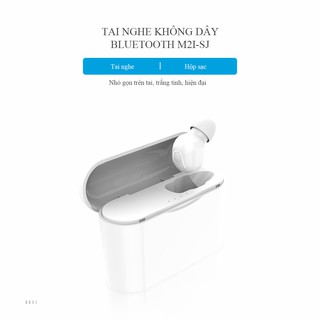Tai nghe Bluetooth 5.0 M2i, kèm hộp sạc, tai nghe 1 bên, nhét tai không dây kết nối xa, sử dụng lâu, âm thanh sống động