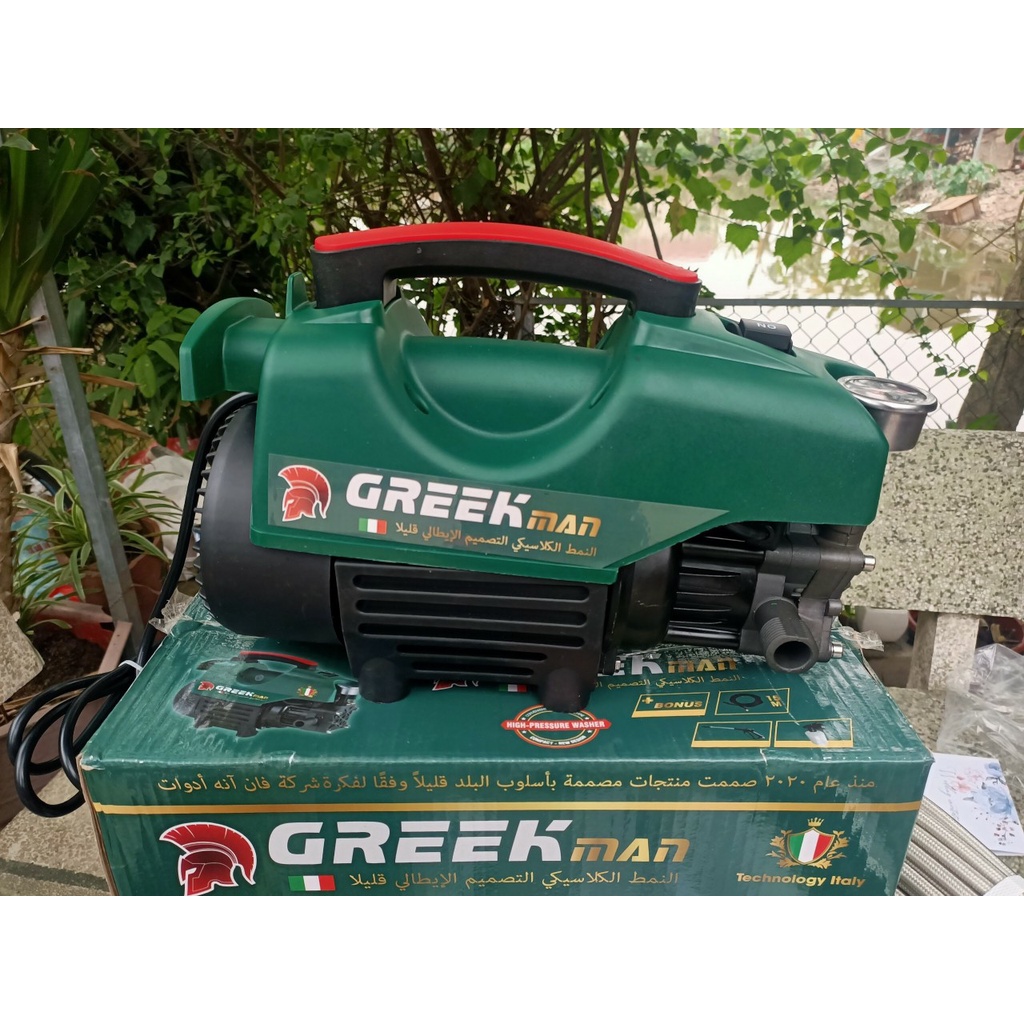 Máy xịt rửa áp lực Greek Man Italia bảo hành 12 tháng, lõi đồng, công suất 2200w